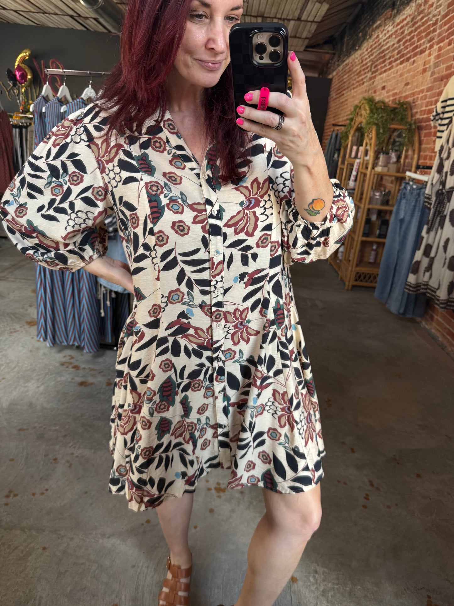 Burgundy Bloom Dress