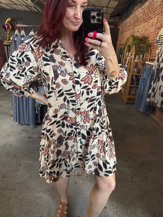 Burgundy Bloom Dress