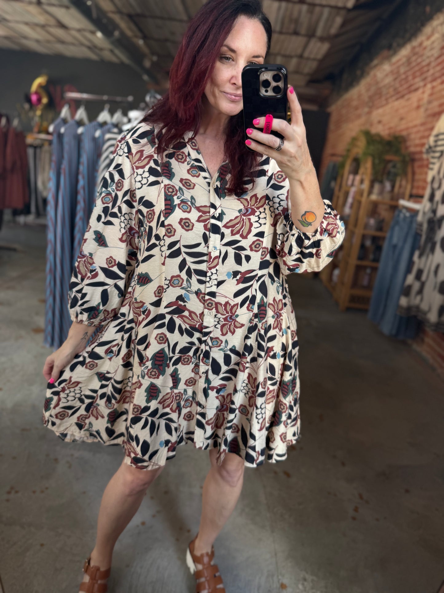 Burgundy Bloom Dress