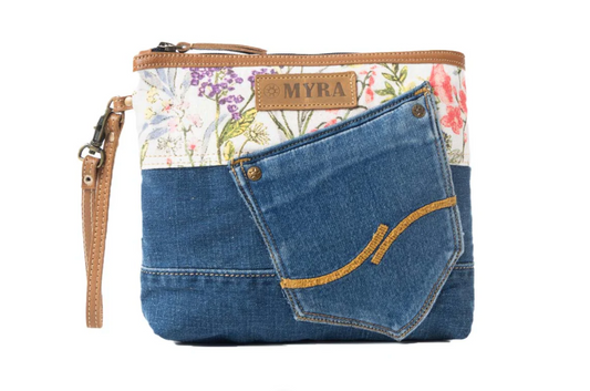 Dahlia Denim Clutch Bag