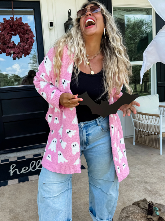 Pink Ghost Cloud Cardigan