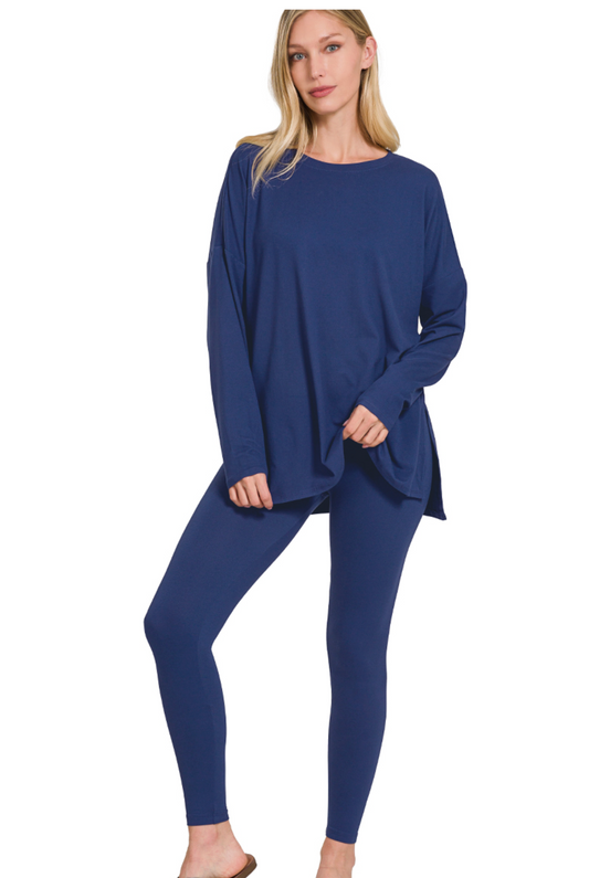 Loungewear Long Sleeve Set - Lt Navy