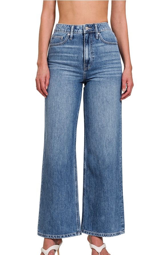 High Waist Straight Leg Denim