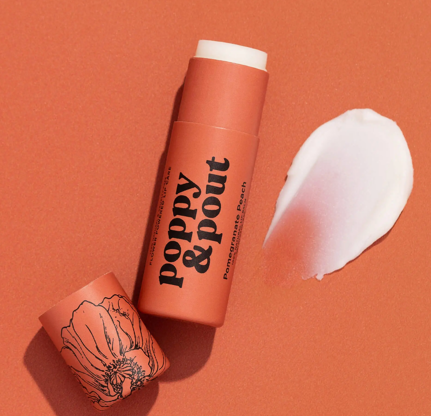 Poppy & Pout Lip Balm - Pomegranate Peach