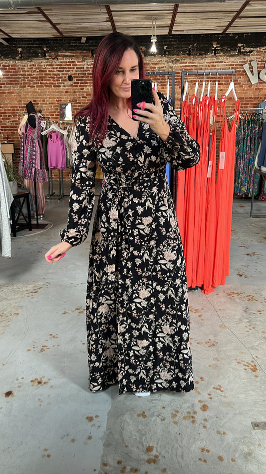 Floral Print Wrap Maxi