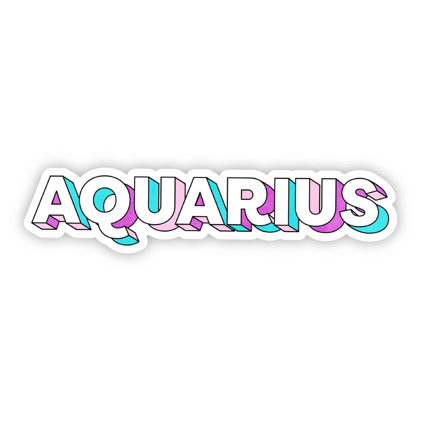 Aquarius Lettering Zodiac Sticker - Bijoux Vibes