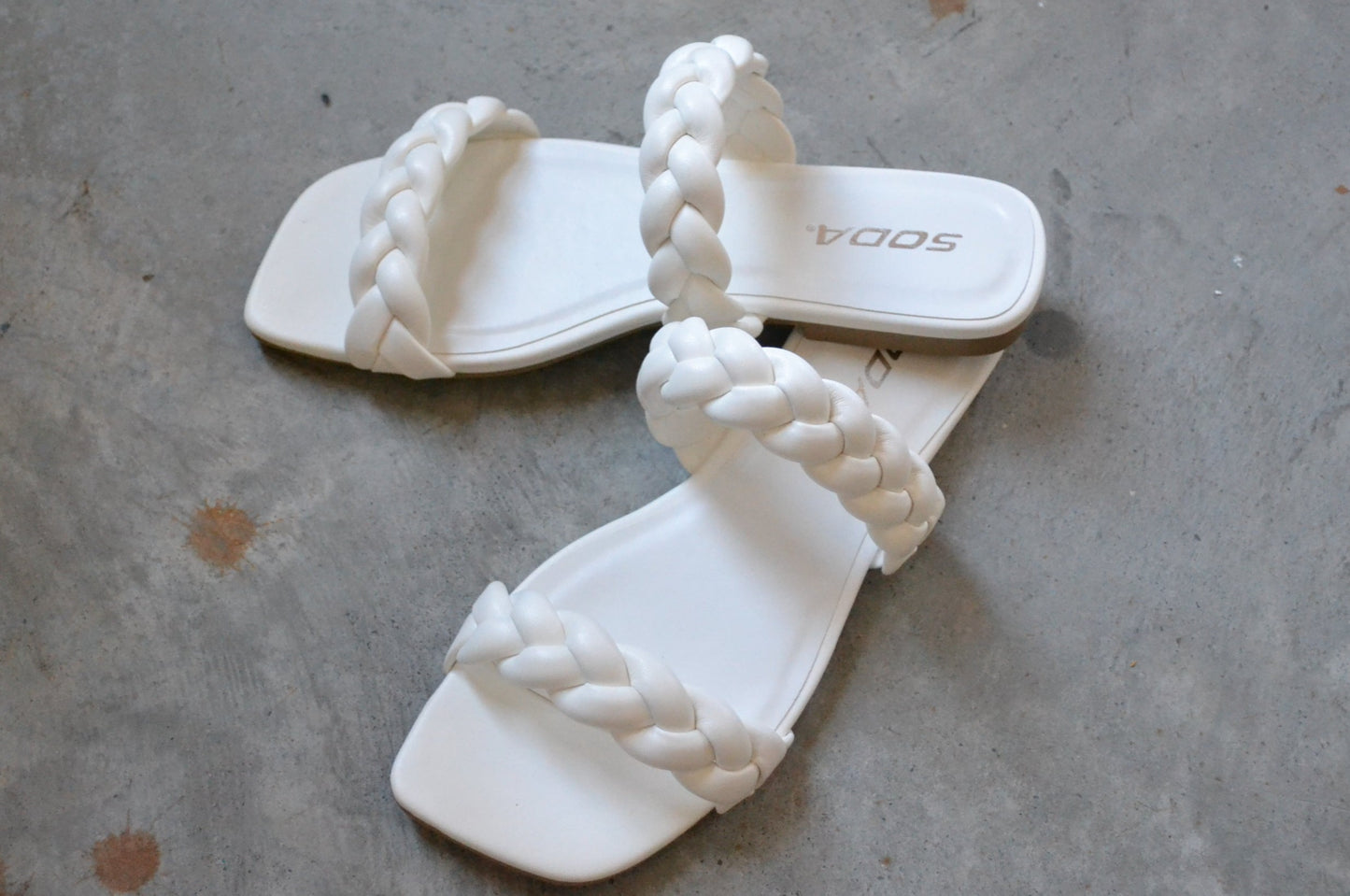 White Braided Sandal