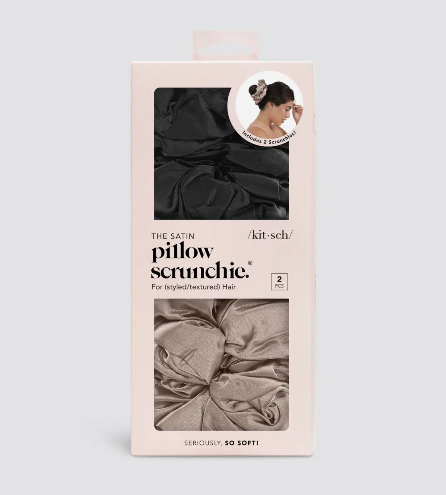 Satin Pillow Scrunchies - Black/Gold